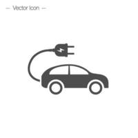 ícone do carro elétrico. conceito de veículo ecológico. ilustração vetorial isolada. vetor