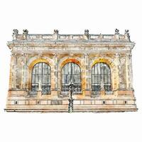 arquitetura Paris França aguarela mão desenhado ilustração isolado em branco fundo vetor