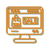 ícone de vetor de venda online