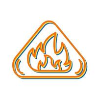 ícone de vetor de perigo de fogo