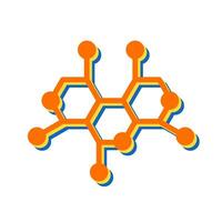 ícone de vetor de estrutura de molécula