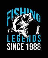 1988 desde pescaria legendas camiseta Projeto vetor ilustração ou poster