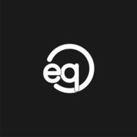 iniciais eq logotipo monograma com simples círculos linhas vetor