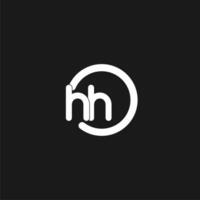 iniciais hh logotipo monograma com simples círculos linhas vetor