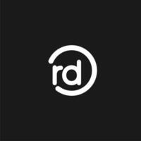 iniciais rd logotipo monograma com simples círculos linhas vetor