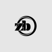 cartas zb simples círculo ligado linha logotipo vetor