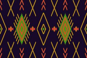 étnico abstrato ikat.belo colorida desatado étnico padrão.colorido geométrico bordado para têxteis,tecido,vestuário,plano de fundo,batik,malhas,moda vetor
