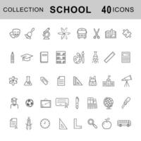 escola, Educação ícone linha definir. coleção moderno infográfico logotipo e pictograma. isolado vetor desenho.
