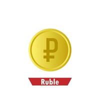 ouro rublo moeda. significa do pagamento, global moeda, mundo economia, finanças e investimento conceito. vetor