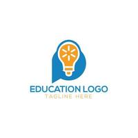 Educação logotipo com toga chapéu, escudo, mão e folha decoração vetor