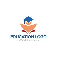 logotipo da universidade de educação com livro e mundo vetor