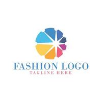 moda logotipo modelo com Rosa mulheres vestir vetor