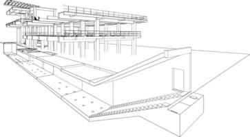 3d ilustração do industrial construção vetor