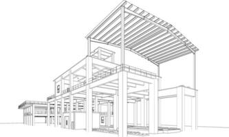 3d ilustração do industrial construção vetor