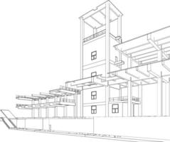 3d ilustração do industrial construção vetor