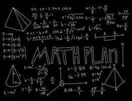 ilustração de fundo de quadro-negro de matemática realista vetor