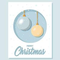 colori vertical Natal por convite cartão com Natal bolas vetor