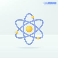 átomo ícone símbolos. núcleo, molecular química, orbital elétrons, física ciência conceito. 3d vetor isolado ilustração Projeto. desenho animado pastel mínimo estilo. usava para Projeto ux, interface do usuário, impressão de Anúncios.