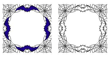 dia das Bruxas quadros conjunto com silhuetas do abóboras, morcegos, teia de aranha, árvore galhos. dia das Bruxas fronteira coleção isolado em branco. Projeto elemento para cartão, poster, texto decoração. vetor ilustração