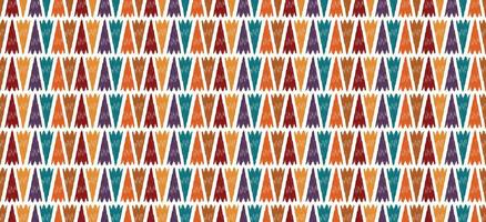 étnico abstrato ikat arte. desatado padronizar dentro tribal, folk bordado, e mexicano estilo. asteca triângulo arte enfeite design de impressão para tapete, papel de parede, roupas, invólucro, tecido, cobrir, têxtil vetor