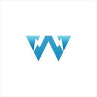 vetor carta W logotipo com relâmpago