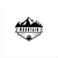vintage montanha logotipo e ilustração vetor