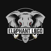 design de mascote de logotipo de cabeça de elefante vetor