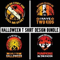 pacote de design de camiseta de halloween vetor