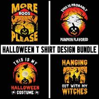 pacote de design de camiseta de halloween vetor