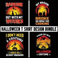 pacote de design de camiseta de halloween vetor