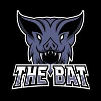 modelo de logotipo esporte azul escuro morcego vampiro mascote esport vetor