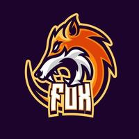 modelo de vetor de design de logotipo de mascote fox gaming para equipe esportiva