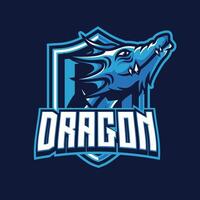 modelo de vetor de design de logotipo de jogo de mascote de dragão para esportes e esportes