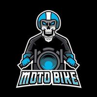 Modelo de logotipo esporte crânio moto bike mascote esport vetor