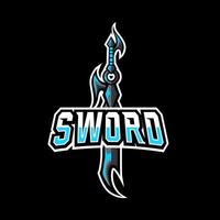 modelo de logotipo esportivo mascote do senhor da espada, rei guerreiro, logotipo esport para streamer squad time vetor