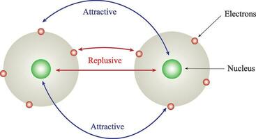 vínculo diagrama explicar repulsivo e atraente forças vetor
