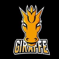 modelo de logotipo girafa sport ou esport gaming mascote, para sua equipe vetor