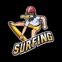 modelo de logotipo de esporte de surfe ou mascote de jogos esport, para sua equipe vetor