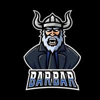 modelo de logotipo do mascote barbar sport ou esport gaming, para sua equipe vetor