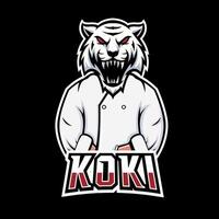 Modelo de logotipo do mascote koki sport ou esport gaming, para sua equipe vetor