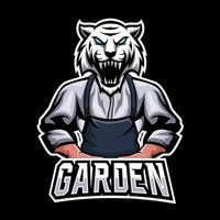 modelo de logotipo do mascote do esporte de jardim ou esport gaming, para sua equipe vetor