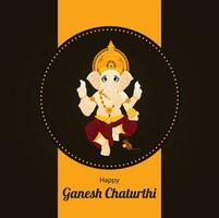 feliz ganesh chaturthi indiano hindu festival vetor celebração