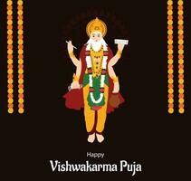 feliz vishwakarma puja indiano hindu festival vetor celebração