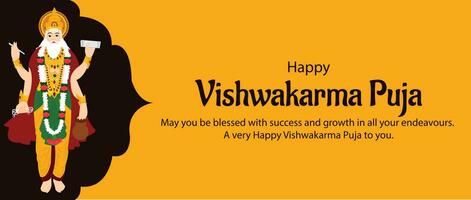 feliz vishwakarma puja indiano hindu festival vetor celebração