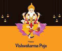 feliz vishwakarma puja indiano hindu festival vetor celebração