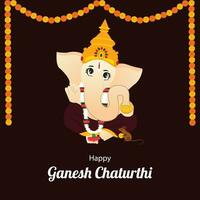 feliz ganesh chaturthi indiano hindu festival vetor celebração