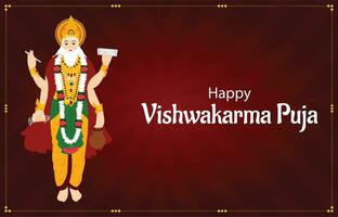 feliz vishwakarma puja indiano hindu festival vetor celebração