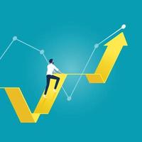conceito de crescimento do mercado de ações com seta para cima para lucros vetor