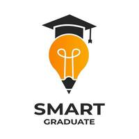 inspiração para graduação universidade logotipo desenhos com a melhor inteligência. vetor