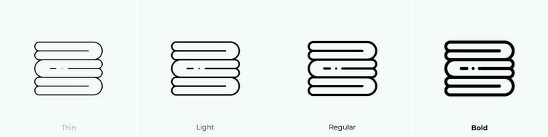 toalhas ícone. afinar, luz, regular e negrito estilo Projeto isolado em branco fundo vetor